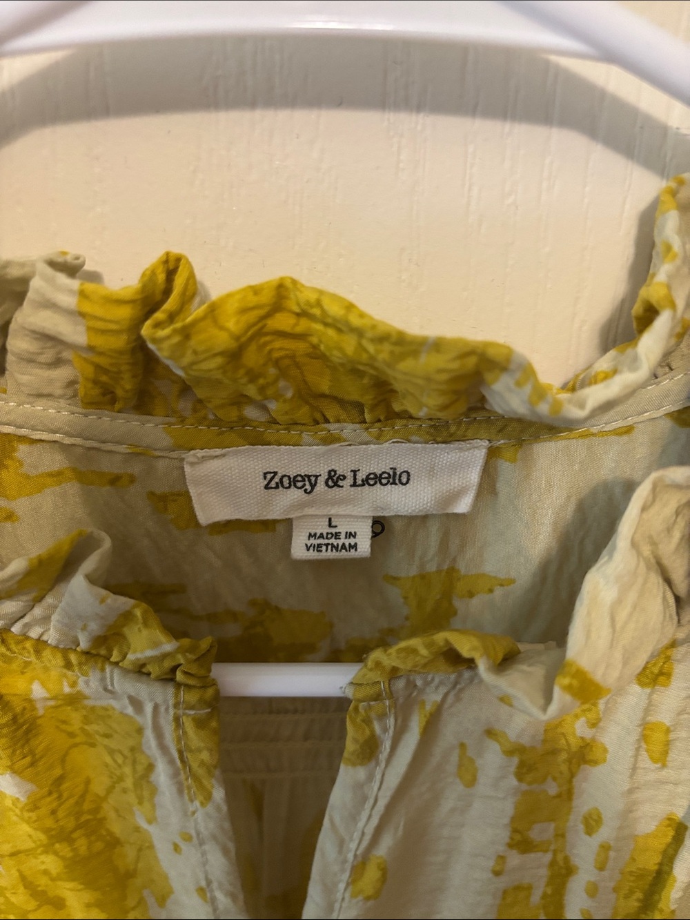 Zoey & Leelo Cream and Yellow Painterly Midi Dress - Picture 3 of 5